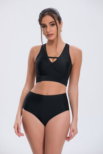 Black Golden Hour Swimwear Set Front