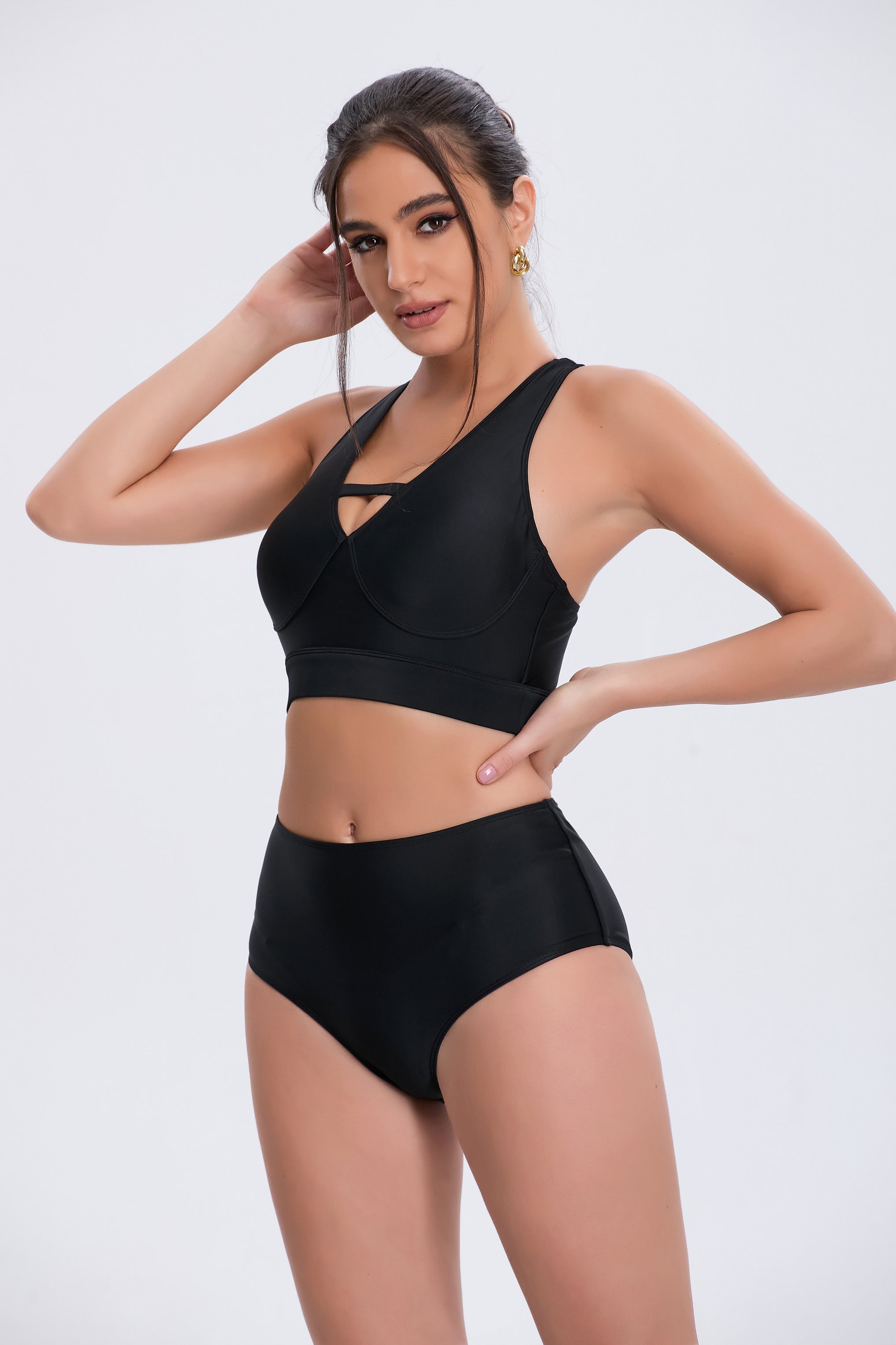 Black Golden Hour Swimwear Set Side