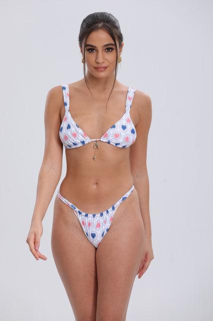 Flowers Triangle Bikini Set Front