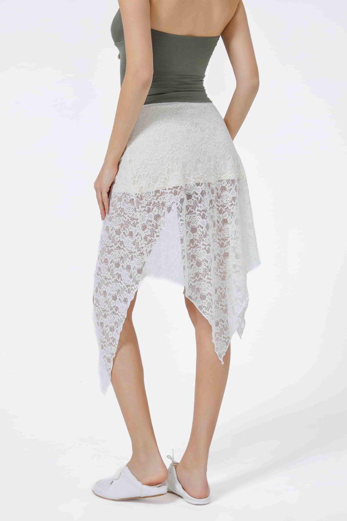 Can't Buy My Love Lace Mini Skirt White